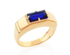 Anel 18k com cristal AZUL 512478 Rommanel