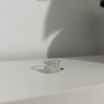 Anel 2 gotas micro cravejado - Banhado em prata 925 Tamanho:18