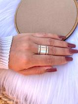 Anel 3 fios regulável - semijoia prata