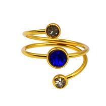 Anel 3 Marias Zircônias Coloridas Elegante Anel 3 Marias Zircônias Coloridas Elegante