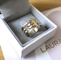 Anel 7 Elos com ouro amarelo e branco - 3.50 gramas - R 1.600 - Tamanho 21