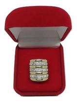 Anel 7 Elos Prata 925 Ouro 12k