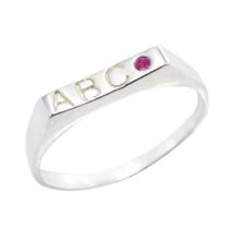 Anel ABC com Zircônia Rubi em Prata