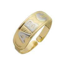 Anel ABC Escola Formatura Em Banho de Ouro 18k