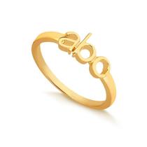Anel Abc Folheado A Ouro Feminino