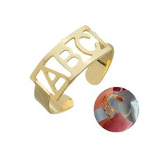 Anel Abc Formatura Infantil Ajustável Folhado a Ouro Anel Abc Formatura Infantil Ajustável Folhado a Ouro