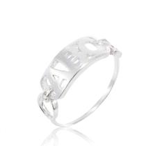 Anel ABC Vazado com Zircônias em Prata