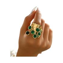 Anel Aberto Ajustável Com Franjas De Cristal Coloridas, Estilo Boho, Anel Vintage Com Múltiplos Anel Aberto Ajustável Com Franjas De Cristal Coloridas, Estilo Boho, Anel Vintage Com Múltiplos