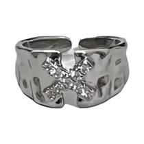 Anel Aberto Ajustável De Prata Punk Gótico Com Cruz E Estrela Para Casais, Joia Vintage Y2K Egirl, Anel Aberto Ajustável De Prata Punk Gótico Com Cruz E Estrela Para Casais, Joia Vintage Y2K Egirl,