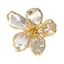 Anel Aberto Elegante Com Flor De Cristal Para Mulheres, Joia De Luxo Para Casamento E Festa,