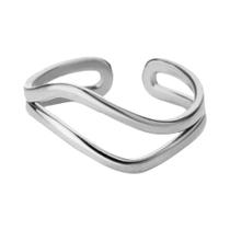 Anel Aberto Minimalista Em Aço Inoxidável Dourado Para Mulheres, Acessórios De Joias Estéticas Para