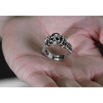 Anel Aberto Unissex Retrô Punk Com Caveira E Asas, Acessório De Estilo De Rua Nostálgico E Tendência