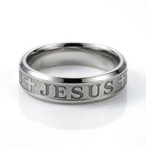 Anel Aço Inox 316L Prateado Chanfrado Jesus 6mm Religioso Resistente Acabamento Moderno para Uso Diário Anel Aço Inox 316L Prateado Chanfrado Jesus 6mm Religioso Resistente Acabamento Moderno para Uso Diário