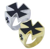 Anel Aço Inox Cruz Malta Templário Ordem Anel Aço Inox Cruz Malta Templário Ordem