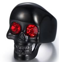 Anel Aço Inox Gótico Caveira Exu Punk Rock