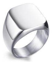 Anel Aço Inox Masculino Placa Lisa Gravável Anel Aço Inox Masculino Placa Lisa Gravável