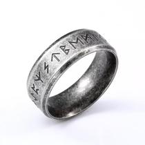 Anel Aço Inoxidável Escritas Nórdico Viking Anel Aço Inoxidável Escritas Nórdico Viking