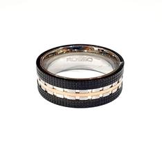 Anel Aço Rosso Aro 28 Centro Friso Rose/Steel Borda Black Anel Aço Rosso Aro 28 Centro Friso Rose/Steel Borda Black