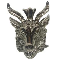 Anel Ajustável Baphomet 3,0 Cm Em Metal-Escolha A Cor