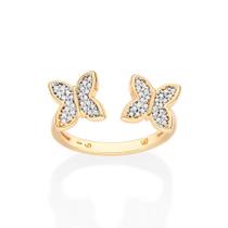 Anel ajustável borboletas banhado BRANCO 513565 Rommanel