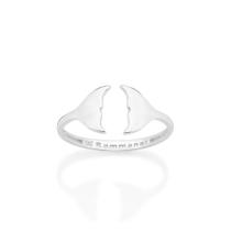 Anel ajustável cauda de baleia de prata 810386 Rommanel Cor:PrataTamanho:18