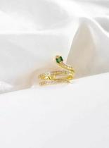 Anel Ajustável Cobra Feminino - Banhado a Ouro 18k