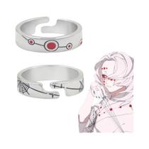 Anel Ajustável De Metal Esmaltado Demon Slayer Kimetsu No Yaiba Para Cosplay Feminino E Masculino