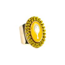 Anel Ajustável Espelho De Oxum 3 cm Dourado em Metal Anel Ajustável Espelho De Oxum 3 cm Dourado em Metal