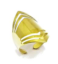 Anel Ajustável Faixas Vazadas Losango Banho Ouro 18k 2472 Anel Ajustável Faixas Vazadas Losango Banho Ouro 18k 2472