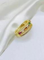 Anel Ajustável Feminino Banhado Ouro - Brilhante Anel Ajustável Feminino Banhado Ouro - Brilhante