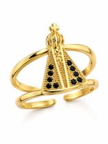 Anel ajustável feminino nossa senhora - banhado a ouro 18k Anel ajustável feminino nossa senhora - banhado a ouro 18k