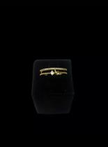 Anel ajustável feminino ponto de luz coração - banhado a ouro 18k