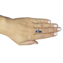 Anel ajustável mini ponta biterminada quartzo azul - prata 925