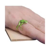 Anel Ajustável Mini Sapo Verde Para Mulheres E Homens, Anel Aberto Em Forma De Animal, Joias Para