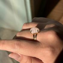 Anel ajustável na garra 10x14- quartzo rosa Anel ajustável na garra 10x14- quartzo rosa