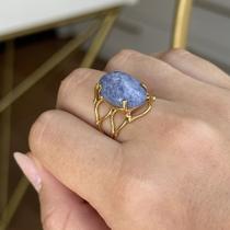 Anel ajustável na rede 13x18- quartzo azul Anel ajustável na rede 13x18- quartzo azul