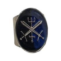 Anel Ajustável Ogum Xoroquê 2,70 Cm Niquelado Em Metal Anel Ajustável Ogum Xoroquê 2,70 Cm Niquelado Em Metal