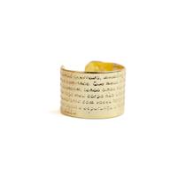 Anel Ajustável Oração 1,5 cm Dourado em Metal