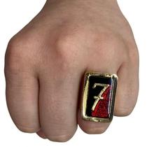 Anel Ajustável Seu Sete 2,70 Cm Dourado Em Metal