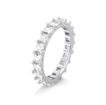 Anel aliança carre zirconia 3mm joia de prata luxo exclusivo moverich tamanho:21 Anel aliança carre zirconia 3mm joia de prata luxo exclusivo moverich tamanho:21