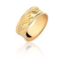 Anel Aliança Egípcio Escrava Ouro 10k Largo Borda A68