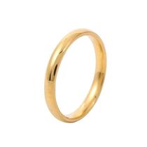 Anel Aliança fina 3mm dourada aço inoxidável namoro/compromisso romântico moderno