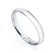 Anel Aliança fina 3mm prata aço inoxidável namoro/compromisso elegante - Filó Modas