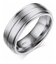 Anel Aliança Masculino Titânio 8mm Escovado Anatômico Anel Aliança Masculino Titânio 8mm Escovado Anatômico