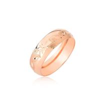 Anel aliança ouro rosé 18k 6mm largo flor toda volta M1 Anel aliança ouro rosé 18k 6mm largo flor toda volta M1