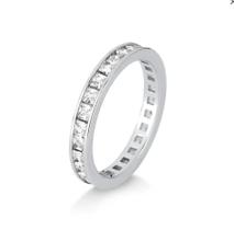 Anel aliança quadrada com borda cravejada zirconia 2mm joia de prata luxo exclusivo tamanho:17