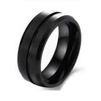 Anel Aliança Titanio Preto Unissex Premium