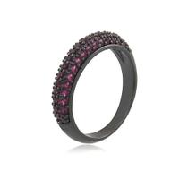 Anel Aliança Tripla Zircônias Quartzo Roxo Anel Aliança Tripla Zircônias Quartzo Roxo