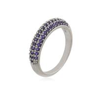Anel Aliança Tripla Zircônias Quartzo Roxo Anel Aliança Tripla Zircônias Quartzo Roxo