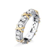 Anel aliança x banho de ouro 18k reforçado joia de prata luxo exclusivo moverich tamanho:14 Anel aliança x banho de ouro 18k reforçado joia de prata luxo exclusivo moverich tamanho:14